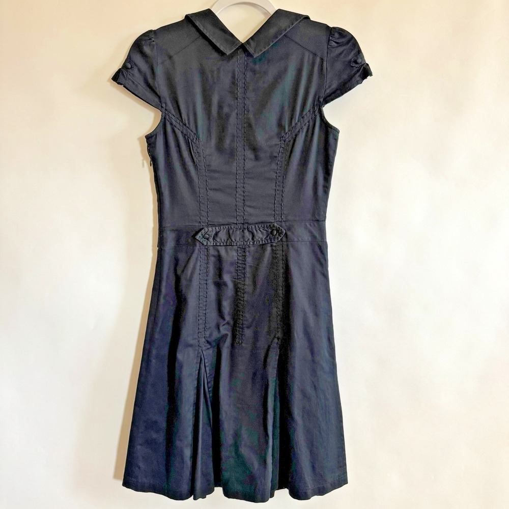 Ted Baker 90s Y2K Black Dress Whimsigoth Pin Up Size 1 Small Rockabilly Pleated - Picture 3 of 14